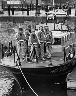 The crew of the new Tyne class lifeboat Robert and Violet of Moelfre Bay Lifeboat The crew of the new Tyne class lifeboat Robert and Violet of Moelfre Bay Lifeboat