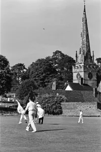 A cricket match takes place in the village of Wombourne in Staffordshire, England A cricket match takes place in the village of Wombourne in Staffordshire, England
