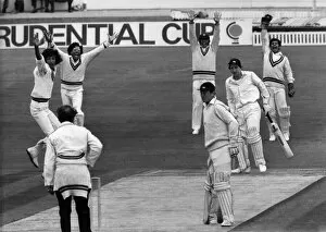 Images Dated 21st June 1979: Cricket worlds Cup: England v. Pakistan. Wasim Bari catches Randall behind for 1 off