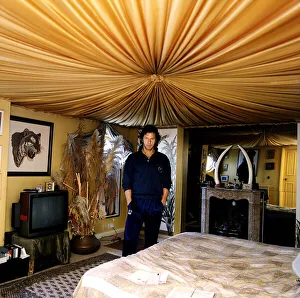 Cricketer Imran Khan at home in his bedroom Cricketer Imran Khan at home in his bedroom