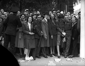 Crowds in London attend the Victory parade to celebrate the end of WW2 in Europe Crowds in London attend the Victory parade to celebrate the end of WW2 in Europe