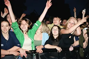 Crowds watching Welsh rock band Stereophonics performing at Cardiff Castle Crowds watching Welsh rock band Stereophonics performing at Cardiff Castle