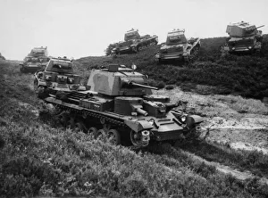 Cruiser Mk 1 tanks of the Royal Tank Regiment seen here on anti invasion exercise in Cruiser Mk 1 tanks of the Royal Tank Regiment seen here on anti invasion exercise in