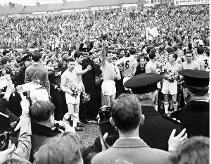 Crystal Palace v. Oldham. 25th April 1964.Palace players with bouquets after the match Crystal Palace v. Oldham. 25th April 1964.Palace players with bouquets after the match