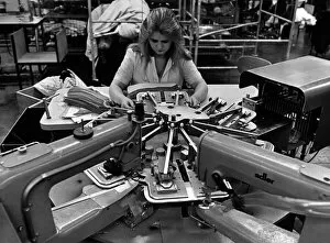 Images Dated 14th February 1978: Cuff are sewn and trimmed automatically, at Dewhirst Shirt Factory, Dormanstown