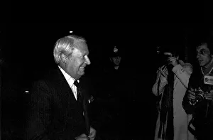 Current Conservative Party leader Edward Heath arrives for a debate on the leadership of Current Conservative Party leader Edward Heath arrives for a debate on the leadership of