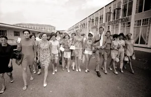 Czech workers at BritainIs Butlins Camp Barry Women Holidaymakers wearing dresses Czech workers at BritainIs Butlins Camp Barry Women Holidaymakers wearing dresses