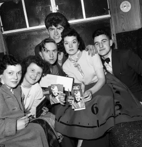 The Daily Mirror Bill Haley Rock n Roll Special train to Waterloo The Daily Mirror Bill Haley Rock n Roll Special train to Waterloo