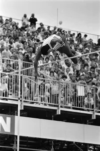 Daley Thompson competing in the pole vault during the Commonwealth Games Daley Thompson competing in the pole vault during the Commonwealth Games