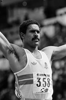 Daley Thompson competing in the shot put during the Commonwealth Games Daley Thompson competing in the shot put during the Commonwealth Games