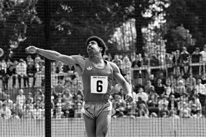 Images Dated 27th August 1979: Daley Thompson puts everything into his discus throw on his way to winning