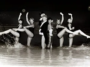 Dancer Peter Martindale and chorus girls from the West End show Charlie Girl performing a Dancer Peter Martindale and chorus girls from the West End show Charlie Girl performing a