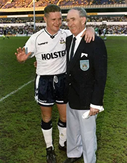Danny Blanchflower right who played for Tottenham FC with Paul Gascoigne, August 1990 Danny Blanchflower right who played for Tottenham FC with Paul Gascoigne, August 1990