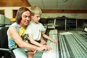 Images Dated 29th July 1991: Dave Hill, guitarist from Slade, at Rich Bitch recording studios in Selly Oak recording a