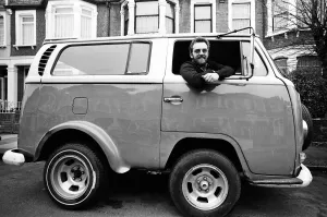 Dave Thomas, 35, from Ilford, found the front of a wrecked Volkswagen van Dave Thomas, 35, from Ilford, found the front of a wrecked Volkswagen van