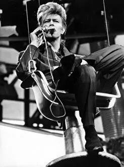 Images Dated 21st June 1987: David Bowie in concert at the National Stadium. Cardiff, Wales, 21st June 1987