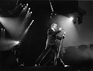Images Dated 7th August 1990: David Bowie performs at Maine Road, Manchester City Football Club Stadium, Manchester