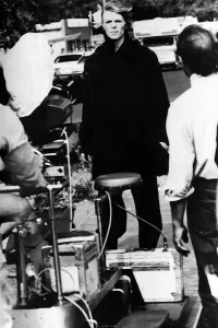 David Bowie pop singer actor on set of film The Man who Fell to Earth 1975 David Bowie pop singer actor on set of film The Man who Fell to Earth 1975