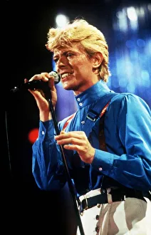 David Bowie Pop Singer performing on stage David Bowie Pop Singer performing on stage