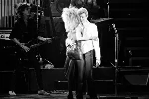 Images Dated 23rd March 1985: David Bowie and Tina Turner on stage together at the Birmingham NEC