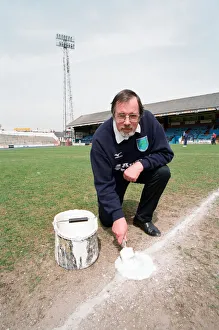 David Downs marks the pitch at Elm Park. Reading, 8th May 1998 David Downs marks the pitch at Elm Park. Reading, 8th May 1998