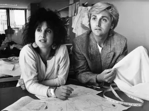 David and Elizabeth Emanuel, fashion designers. July 1987 P009241 David and Elizabeth Emanuel, fashion designers. July 1987 P009241