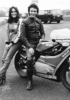 Images Dated 1st June 1979: David Essex singer with actress Christina Raines on motorcycle