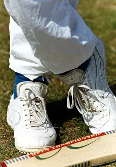 David Gower former England Cricket Captain shows his contraversial blue socks David Gower former England Cricket Captain shows his contraversial blue socks