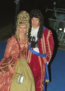 David Gower former England Cricketer with his wife Thorunn dressed in period costume David Gower former England Cricketer with his wife Thorunn dressed in period costume