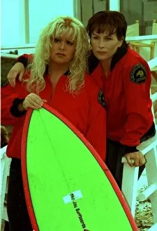 Images Dated 16th October 1995: Dawn French and Jennifer Saunders on Baywatch set in Somerset filming for new television