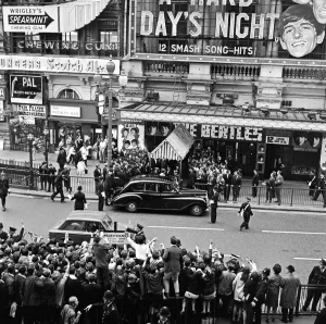 Four days after the world premiere of A Hard Day's Night in London Four days after the world premiere of A Hard Day's Night in London