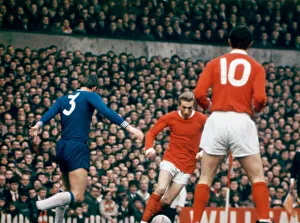 Denis Law of Manchester United in action during the Division One league match against Denis Law of Manchester United in action during the Division One league match against