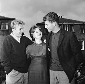 Denis Law pictured with Huddersfield Town half back Gordon Low Denis Law pictured with Huddersfield Town half back Gordon Low