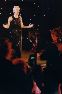 Denise Welch filming the video for her new single, a version of the Dusty Springfield Denise Welch filming the video for her new single, a version of the Dusty Springfield