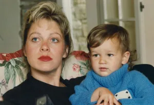 Denise Welch pictured at home with her son Matthew 3 October 1991 circa Denise Welch pictured at home with her son Matthew 3 October 1991 circa