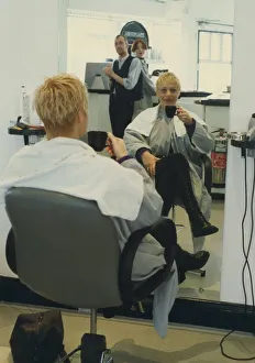Denise Welch relaxes with a trip to the hairdressers, pictured with stylist Peter Denise Welch relaxes with a trip to the hairdressers, pictured with stylist Peter