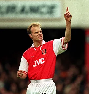 Dennis Bergkamp Arsenal Player celebrates April 1998 celebrating after scoring a Dennis Bergkamp Arsenal Player celebrates April 1998 celebrating after scoring a