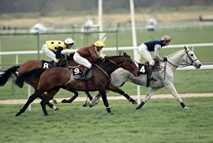 Desert Orchid out in front during the Cheltenham Gold Cup race 15th March 1990 Desert Orchid out in front during the Cheltenham Gold Cup race 15th March 1990