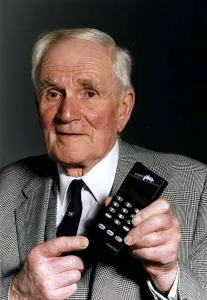 Desmond Llewelyn who plays Q in James Bond movies at launch of Video Plus unit Desmond Llewelyn who plays Q in James Bond movies at launch of Video Plus unit