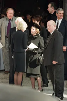 Diana Donovan the widow of photographer Terence Donovan talking to Margaret Thatcher at Diana Donovan the widow of photographer Terence Donovan talking to Margaret Thatcher at