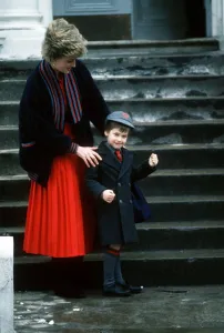 Diana, Princess of Wales accompanies her son Prince William on his first day at Wetherby Diana, Princess of Wales accompanies her son Prince William on his first day at Wetherby