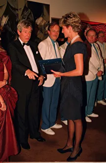 DIANA, PRINCESS OF WALES AT EVENING FUNCTION WITH DEREK JAMESON - F/L DIANA, PRINCESS OF WALES AT EVENING FUNCTION WITH DEREK JAMESON - F/L