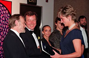 DIANA, PRINCESS OF WALES AT EVENING FUNCTION WITH RICHARD STILLGOE AND PETER SKELLERN DIANA, PRINCESS OF WALES AT EVENING FUNCTION WITH RICHARD STILLGOE AND PETER SKELLERN