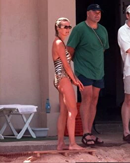 Images Dated 14th July 1997: Diana, Princess of Wales on holiday in St Tropez in the South of France as the guest of