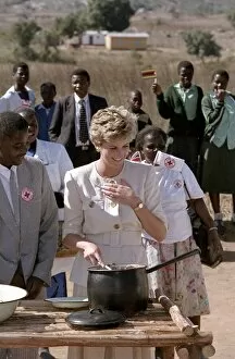 Images Dated 12th July 1993: Diana, Princess of Wales Overseas Visit to Zimbabwe, July 1993