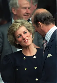 DIANA, THE PRINCESS OF WALES AT WIMBLEDON TENNIS CHAMPIONSHIPS - JULY 1990 DIANA, THE PRINCESS OF WALES AT WIMBLEDON TENNIS CHAMPIONSHIPS - JULY 1990