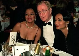 Images Dated 29th April 1997: Diana Ross with Michael Caine and his wife Shakira Caine at the Bafta awards ceremony