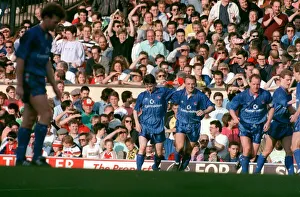 Division One Arsenal v Chelsea 1989/90 season football at Highbury Chelsea players Division One Arsenal v Chelsea 1989/90 season football at Highbury Chelsea players