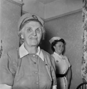 Dorathy Anderson seen here delivering a baby at the Stretham Clinic Dorathy Anderson seen here delivering a baby at the Stretham Clinic