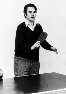 Dr David Owen Foreign Secretary playing Table Tennis Dr David Owen Foreign Secretary playing Table Tennis